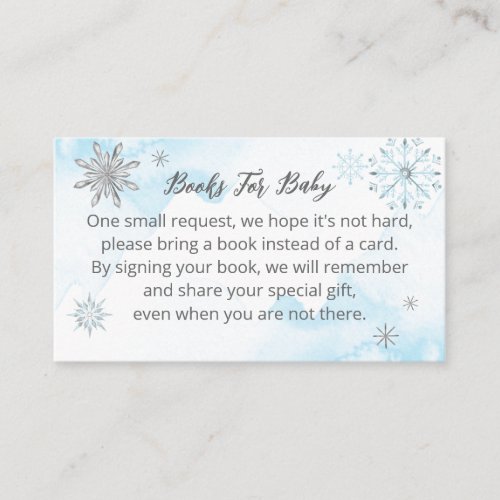 snowflake is on the way Baby Shower Enclosure Card
