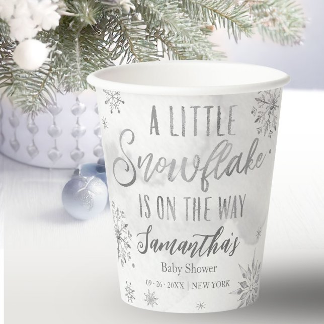 snowflake is on the way Baby Shower Paper Cups (Creator Uploaded)