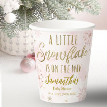 snowflake is on the way Baby Shower Paper Cups