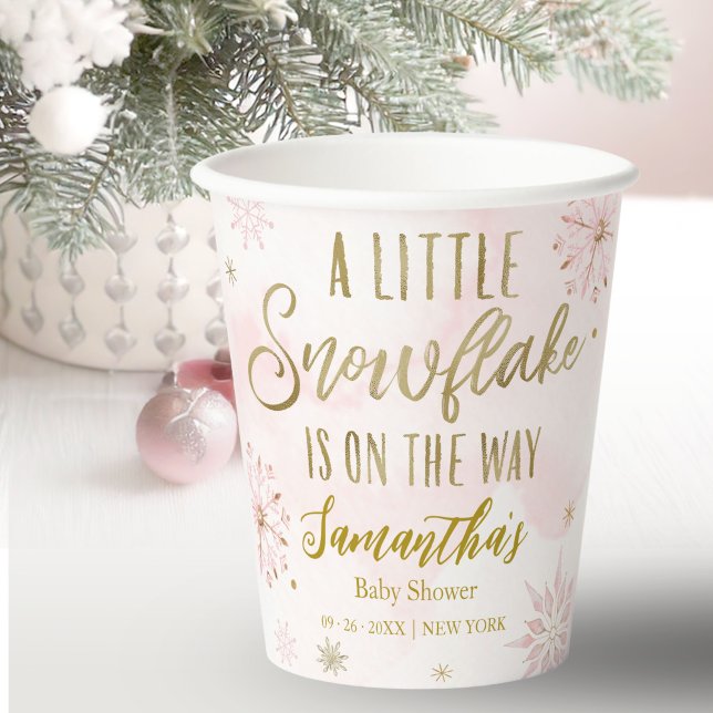 snowflake is on the way Baby Shower Paper Cups (Creator Uploaded)