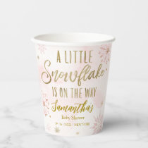 snowflake is on the way Baby Shower Paper Cups