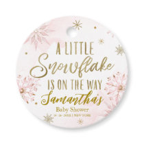 snowflake is on the way Baby Shower Thank You Favor Tags