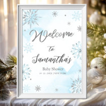 snowflake is on the way Baby Shower Welcome Sign