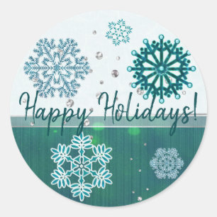 Snowflake Jeweled 3D PERSONALIZED Classic Round Sticker