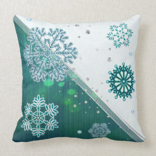 Snowflake Jeweled 3D Throw Pillow