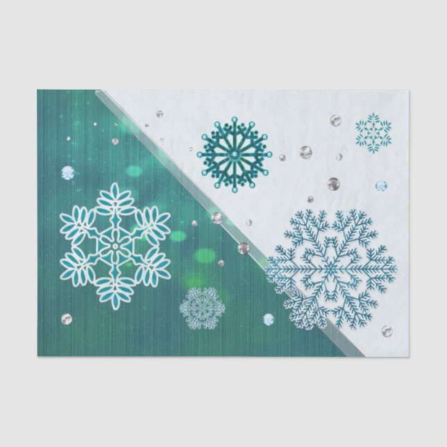 Snowflake Jeweled 3D Tissue Paper (Front)