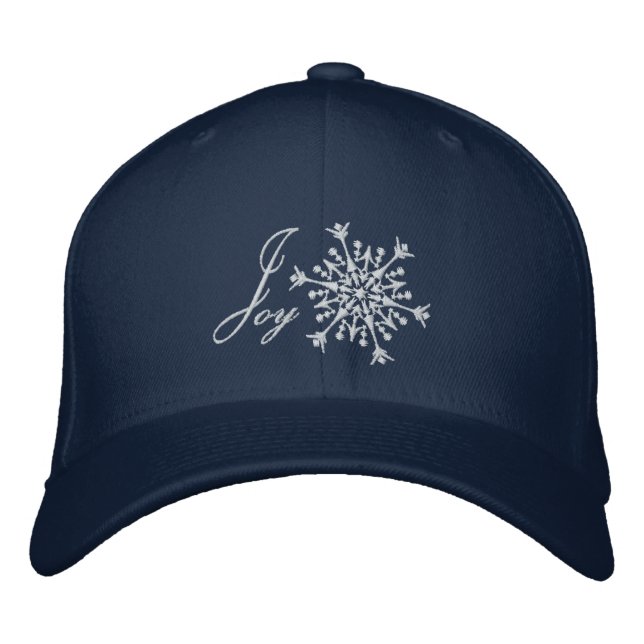 Snowflake Joy Embroidered Baseball Hat (Front)