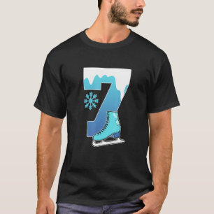 Snowflake Kids Ice Skating For Girls 7th Birthday T-Shirt