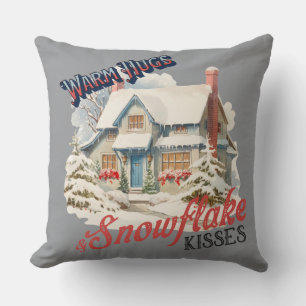 SnowFlake Kisses Smaller Throw Pillow