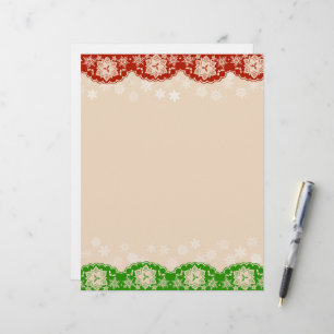 Snowflake Lace Christmas Garland Stationery
