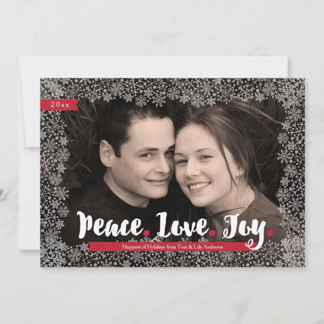 Snowflake Lace Frame Holiday Photo (Front)