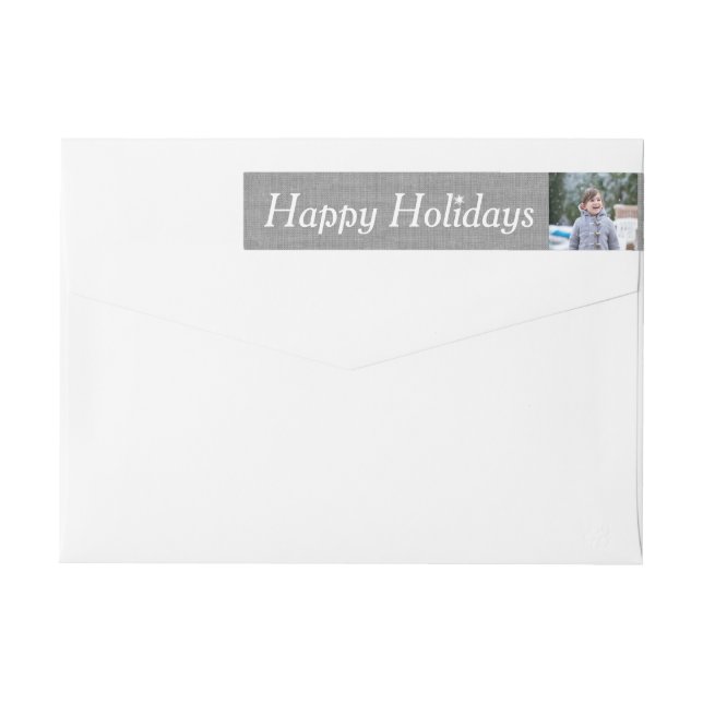 Snowflake Lace Photo Holiday Return Address Label (Back)