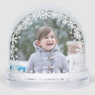 Snowflake Lace Photo Holiday Snow Globe