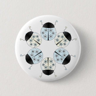 Snowflake Ladybug Pinback Button