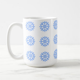 Snowflake Light Blue Winter Pattern Coffee Mug