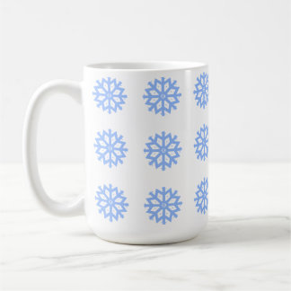 Snowflake Light Blue Winter Pattern Coffee Mug