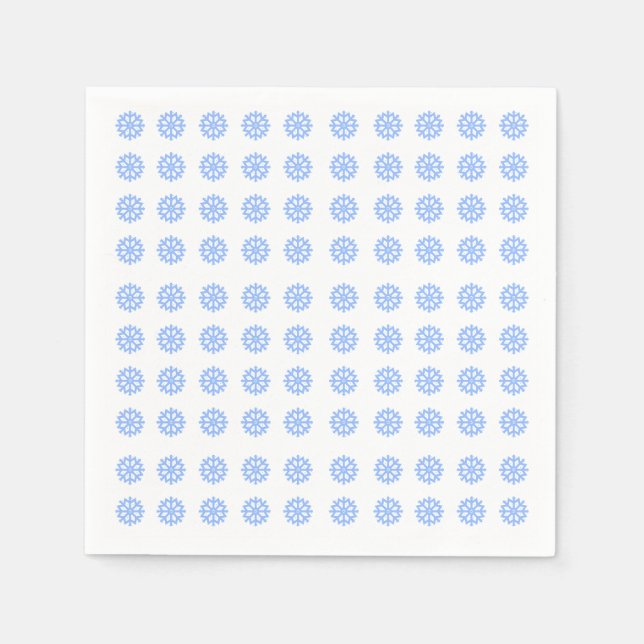  Snowflake Light Blue Winter Pattern  Napkins (Front)
