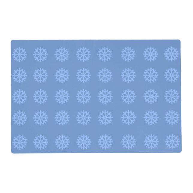  Snowflake Light Blue Winter Pattern   Placemat (Front)