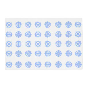 Snowflake Light Blue Winter Pattern Placemat