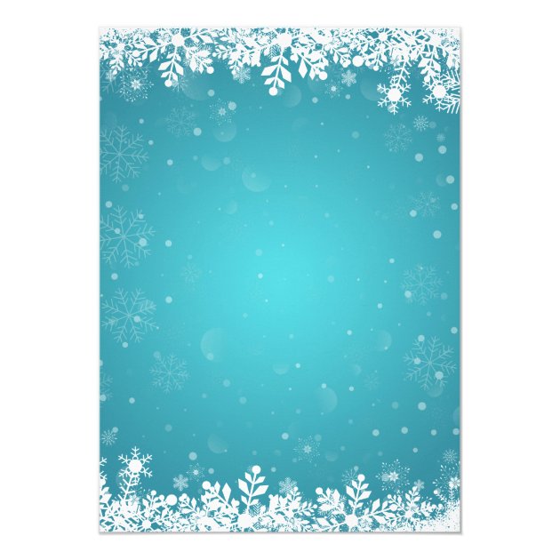 Snowflake Lights Turquoise Holiday Christmas Party Invitation