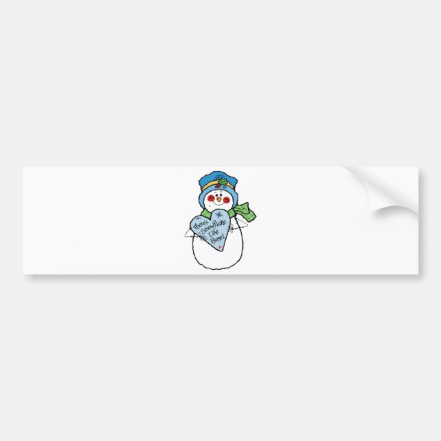 snowflake like home snowman bumper sticker (Front)