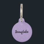 Snowflake Lilac winter name Pet ID Tag<br><div class="desc">Snowflake Lilac winter name</div>
