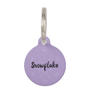 Snowflake Lilac winter name Pet ID Tag