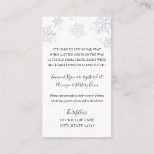 Snowflake Long distance baby shower insert