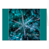 Snowflake Macro Photo Merry Christmas Card (Front Horizontal)