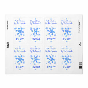 Snowflake MADE WITH LOVE Personalize NAME Label