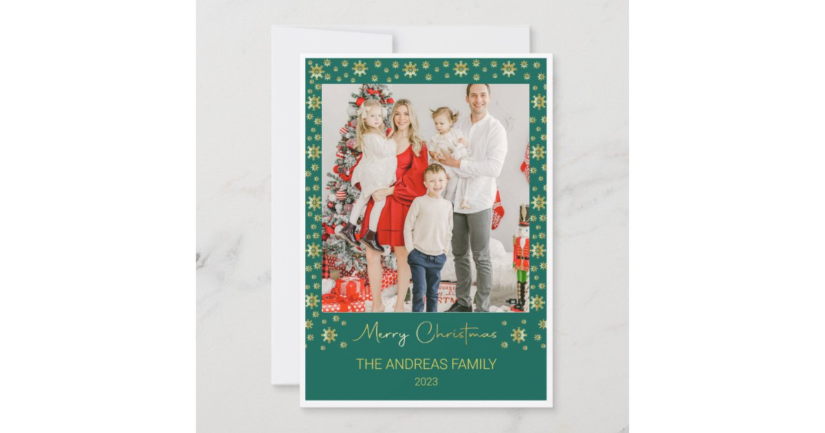 Snowflake Merry Christmas | Customizable Photo Holiday Card | Zazzle