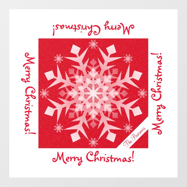 Snowflake Merry Christmas Floor Decals (Front)