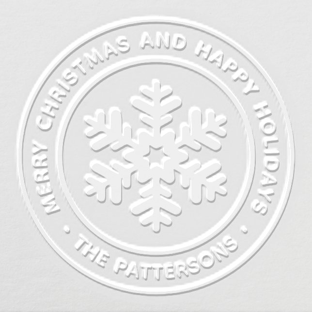 Snowflake Merry Christmas Happy Holidays Custom Embosser (Design)