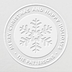 Snowflake Merry Christmas Happy Holidays Custom Embosser