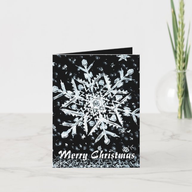 Snowflake Merry Christmas special Holiday Card (Front)