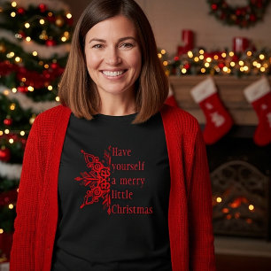 Snowflake Merry little Christmas (or customize) T-Shirt