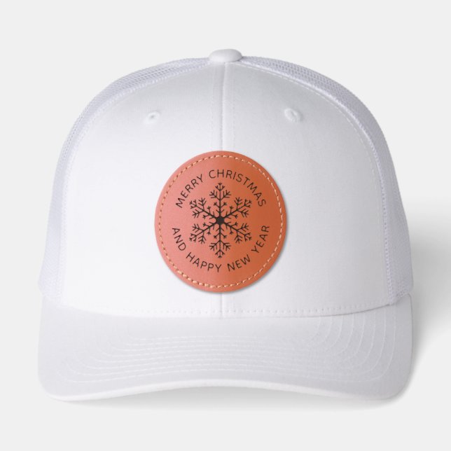 Snowflake Message Leather Patch Hat (Front)