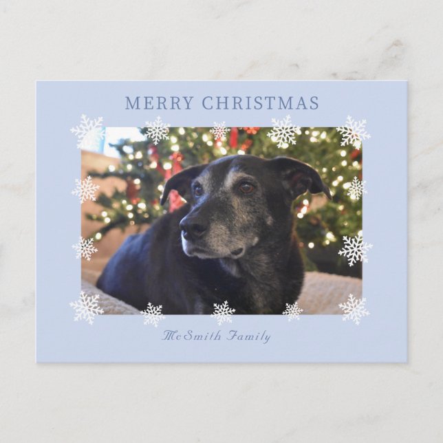 Snowflake Modern Family Photo Holiday Card (Front)