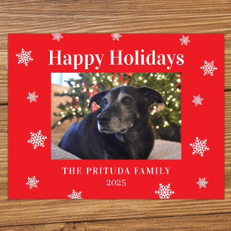 Snowflake Modern Family Photo Holiday Postcard