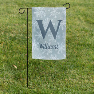 Snowflake Monogram Garden Flag