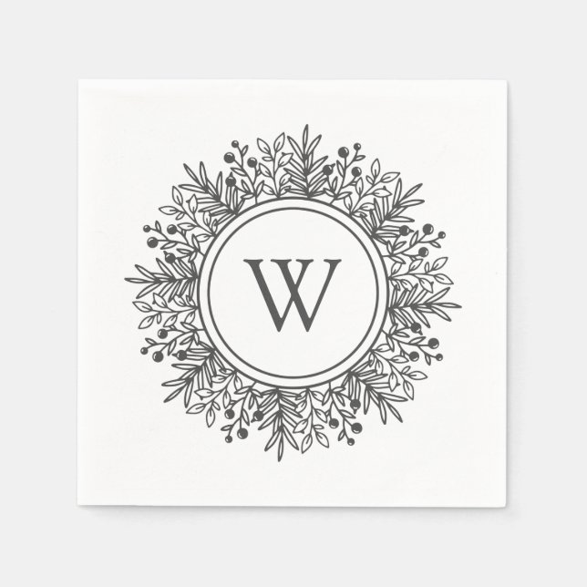 Snowflake Monogram Napkins (Front)