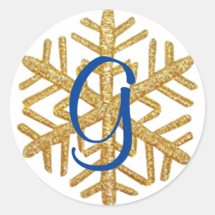 Snowflake Monogram Sticker Template