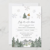 Snowflake Mountain Winter Baby Shower Invitation (Front)