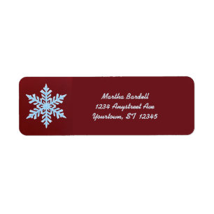 Snowflake on Burgundy Label