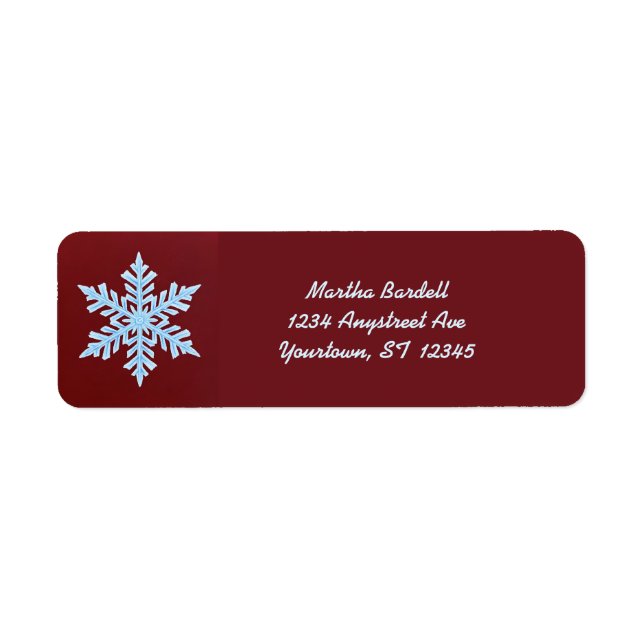 Snowflake on Burgundy Label (Front)