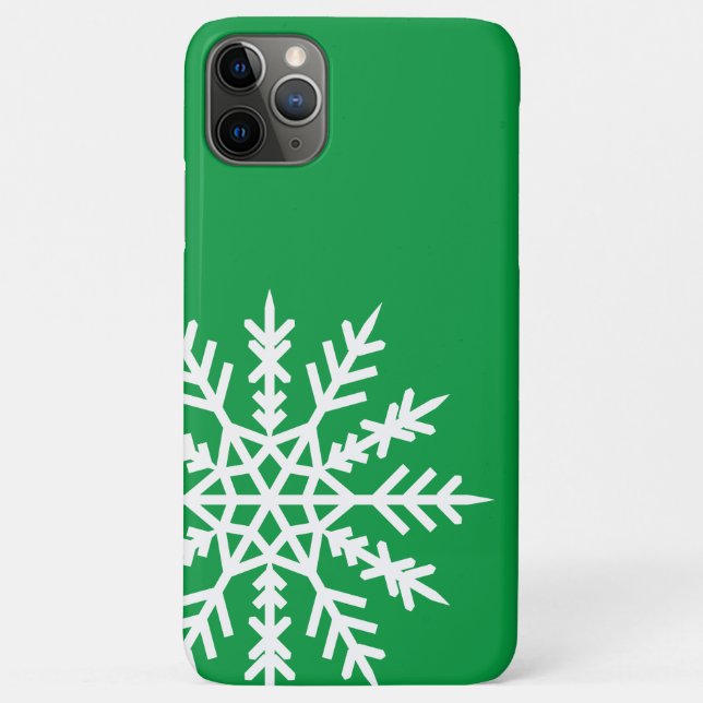 Snowflake on green iPhone Case (Back)