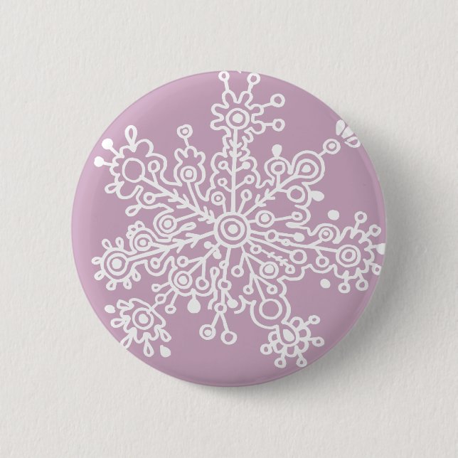 Snowflake (on Light Purple) Button (Front)