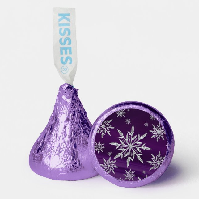 Snowflake on Purple Foil Hershey®'s Kisses® (Front)