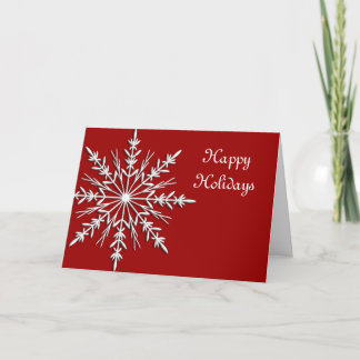 Snowflake on Red Business Christmas Holiday Card