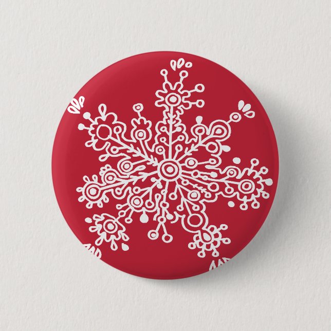 Snowflake on Red Button (Front)